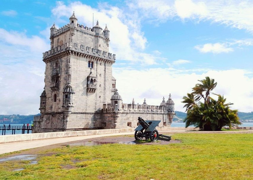 obiective turistice din Lisabona, turnul Belem si un tun